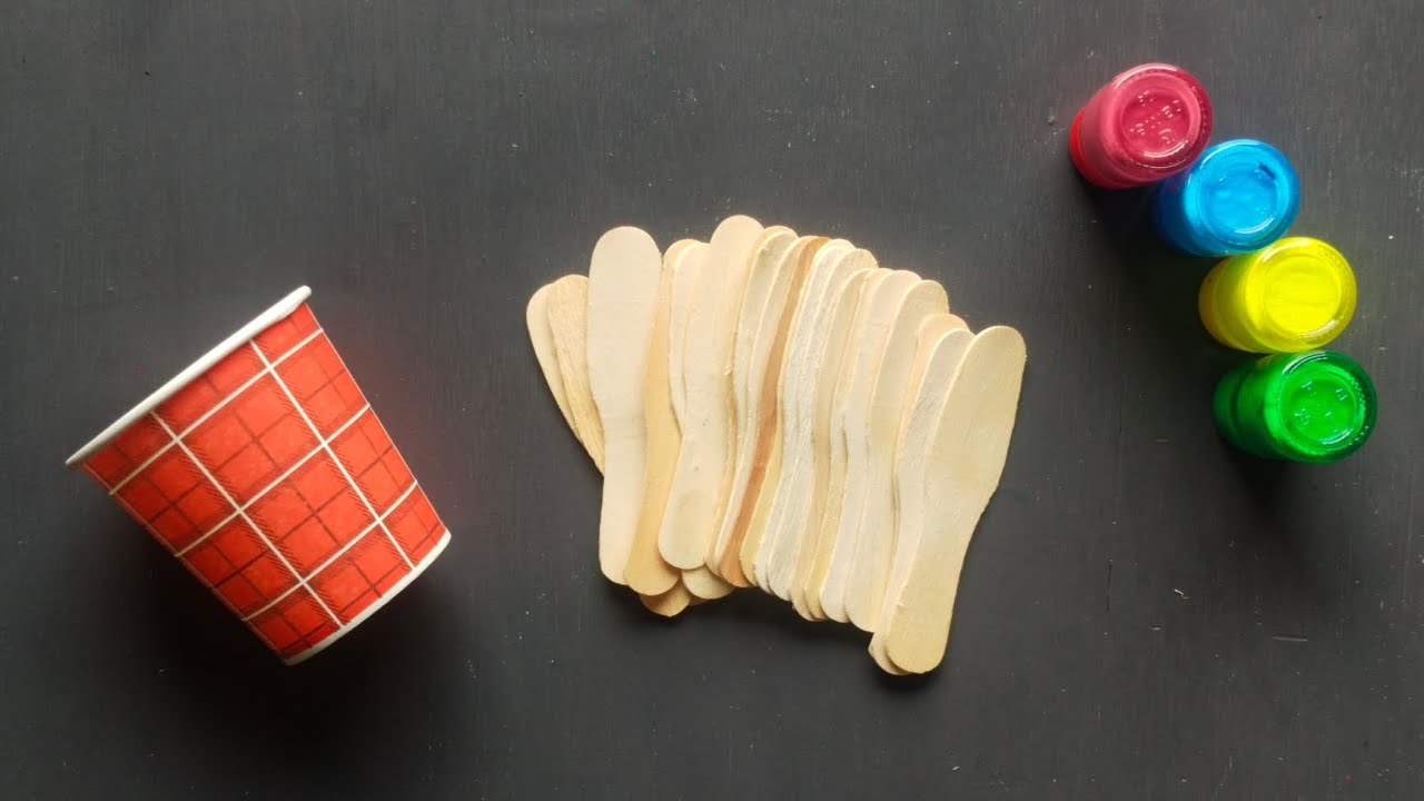 Ice Cream Spoon Craft Idea / Brush Holder / Pen Holder / DIY / Craft Ideas 