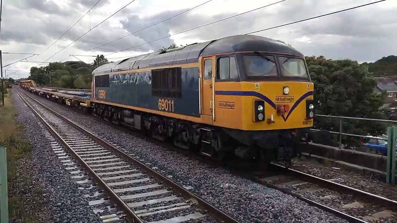 GBRF class 69, 69011 heading towards Tyne Yard from Doncaster, ECML.