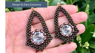 Beverly earrings tutorial | Cubic Right Angle Weave + Bezel | Beaded Earrings
