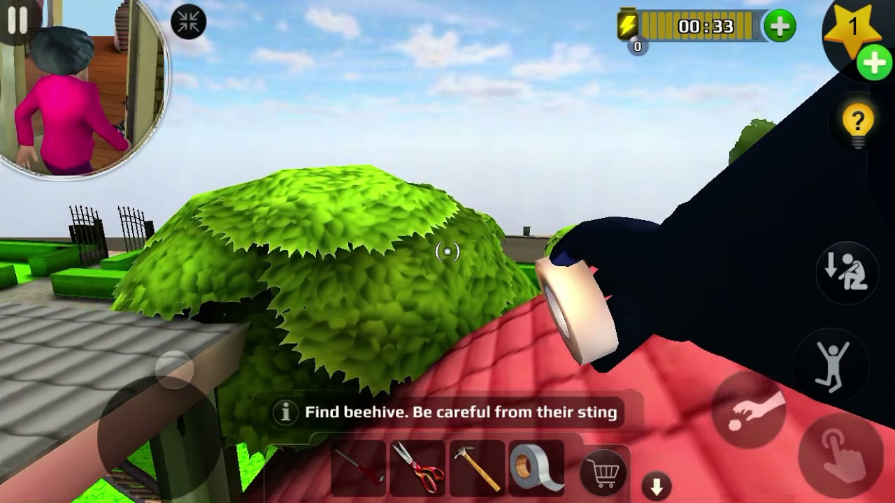 Scary Teacher 3d Find beehive. Be careful from their sting