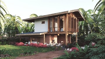 Sketchup Vray Exterior 3 _ Making of Wooden House / Part1