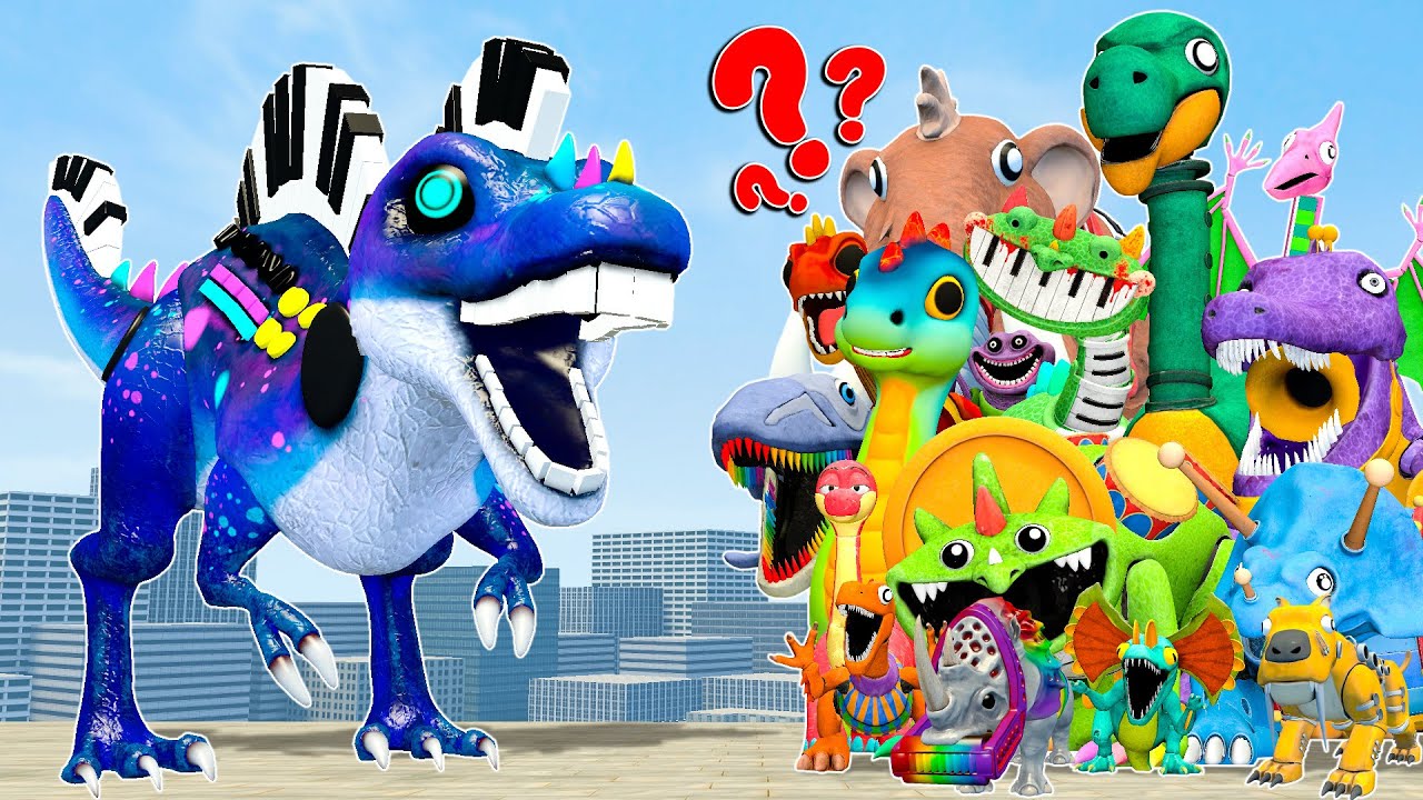 NEW SYNTHESAURUS POPPY PLAYTIME 5 vs ALL DINO TOY PIANOSAURUS FAMILY in Garry's Mod!