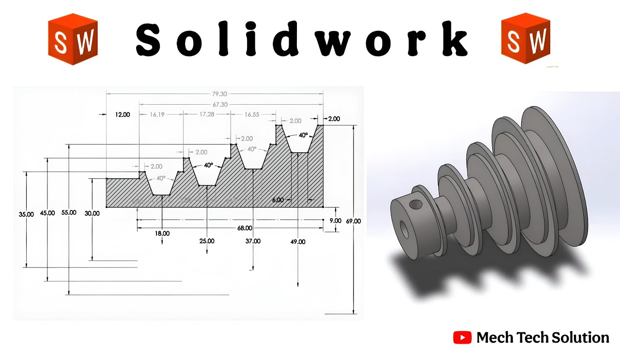 Contoh Solidworks SOLIDWORK TUTORIAL | 2D DRAWING TO 3D MODEL STEP BY STEP | BEGINNER TO ...