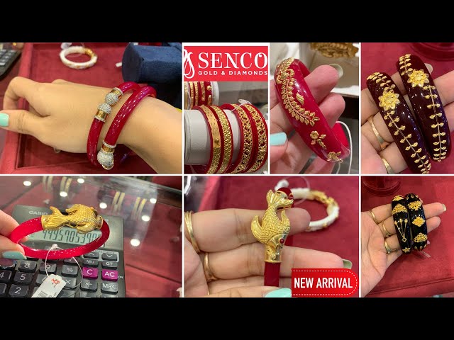 Senco Light weight red gold & diamond pola bangles with weight & price|| 0%  Making charges🤑 - YouTube
