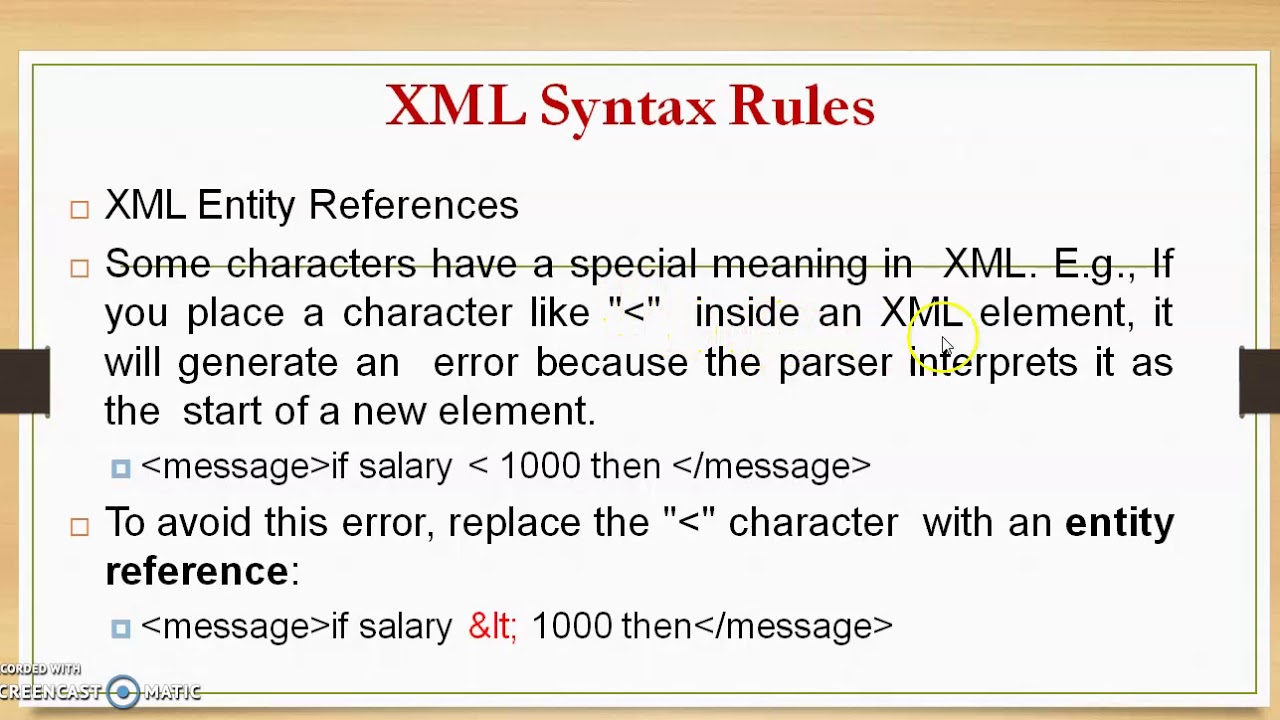 meaning of xml representation