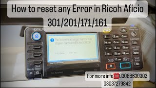 How to reset Ricoh Mf 301 error