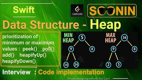 Interview, Swift : Data Structure - Heap :  Code implementation (MIN HEAP, MAX HEAP)