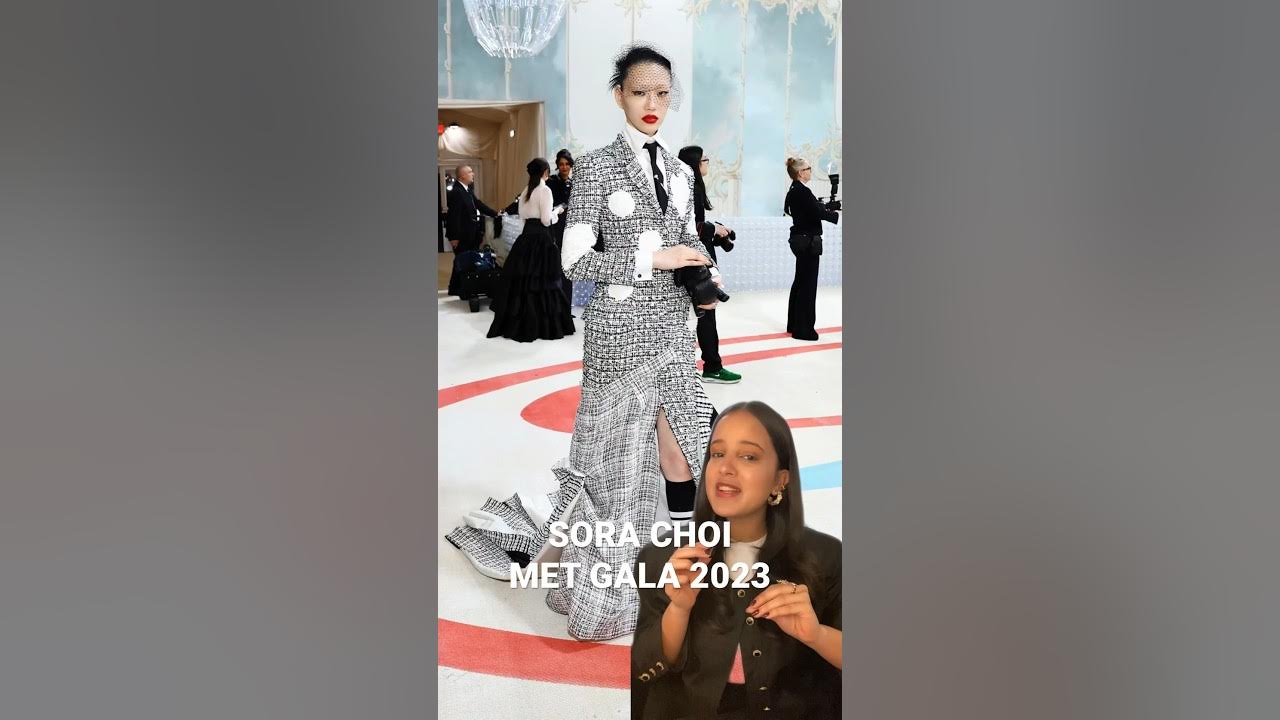 Model Sora Choi at Met Gala dons futuristic outfit posing with