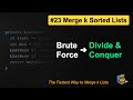 LeetCode #23: Merge k Sorted Lists in Java | Brute Force vs Divide &amp; Conquer O(n log k) -Merge Hack!