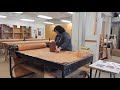 using the clay slab roller