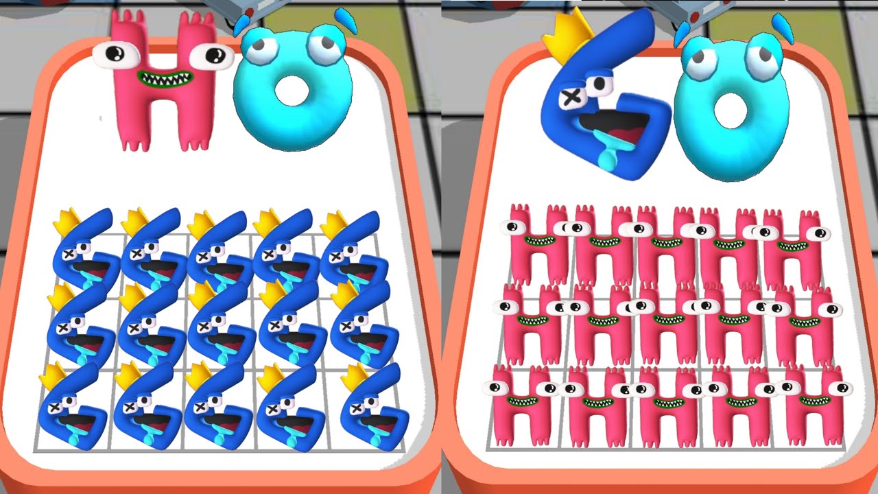 Merge Alphabet Number Cube vs Merge Spider Train Max Level Gameplay New Update