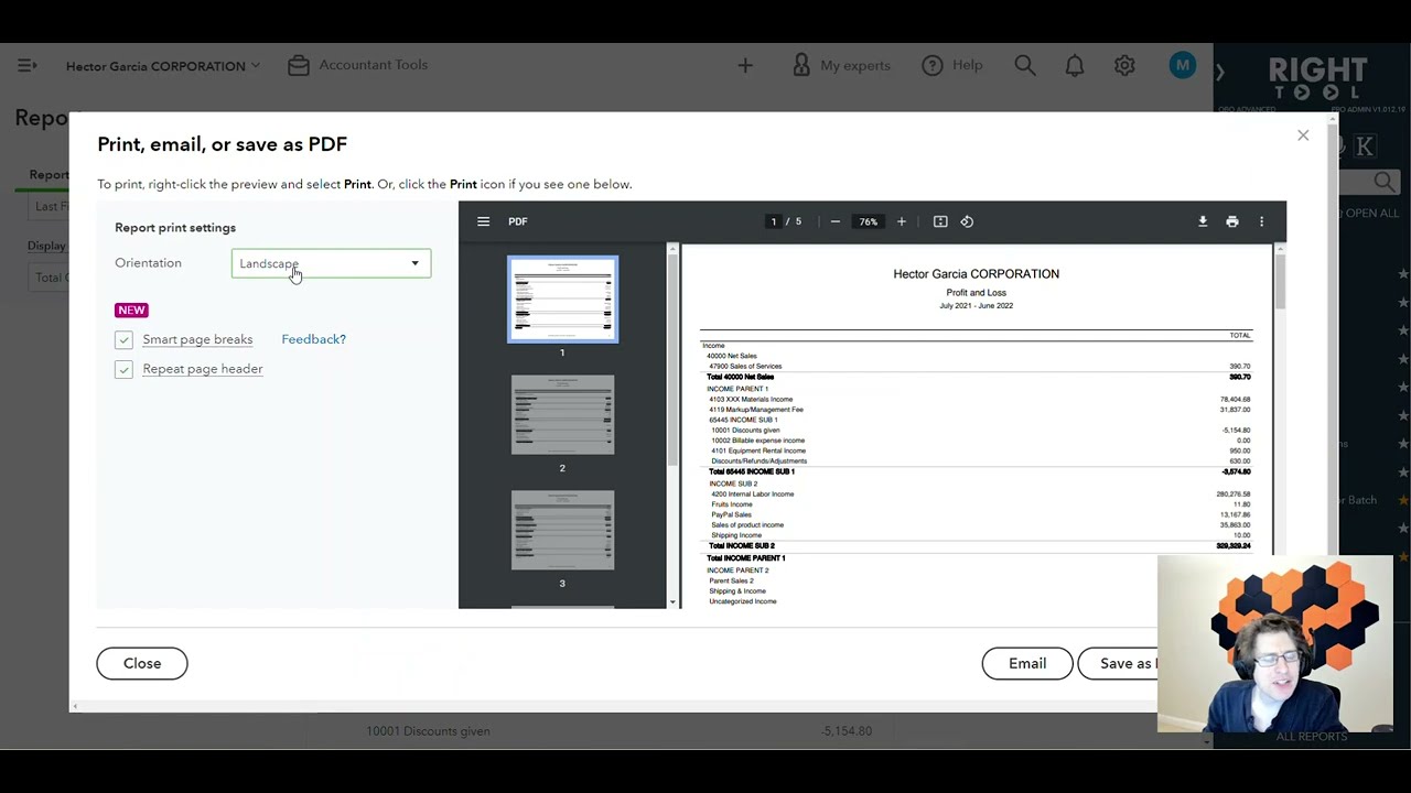 RightTool FREE: Default Print In Landscape
