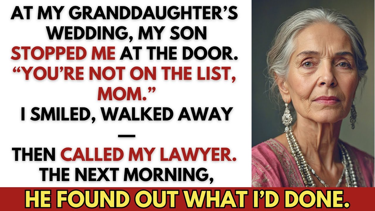 At My Granddaughter’s Wedding, My Son Said: “You’re Not Invited, Mom.” I Went Home—and Acted.