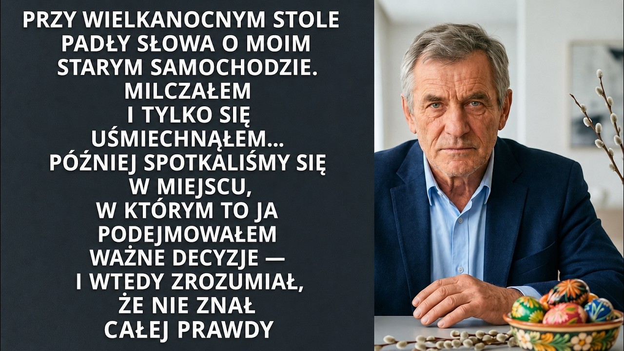 Przy świątecznym stole, wśród zapachu żurku i białej kiełbasy, usłyszałem czyjś cichy śmiech. „Naprawdę przyjechał tym swoim autem? Mówiłam, że można było wysłać po niego coś lepszego.” W jednej...