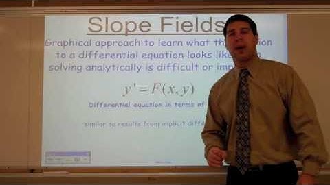 Calculus Lesson 6-1 "Slope Fields and Differential Equations"