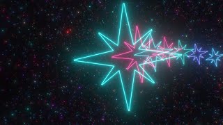 Flying Through Neon Glowing North Star Bright Colorful Shape Tunnel 4K 60fps Wallpaper Background