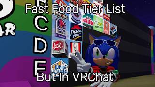 Fast Food Tier List In VRChat