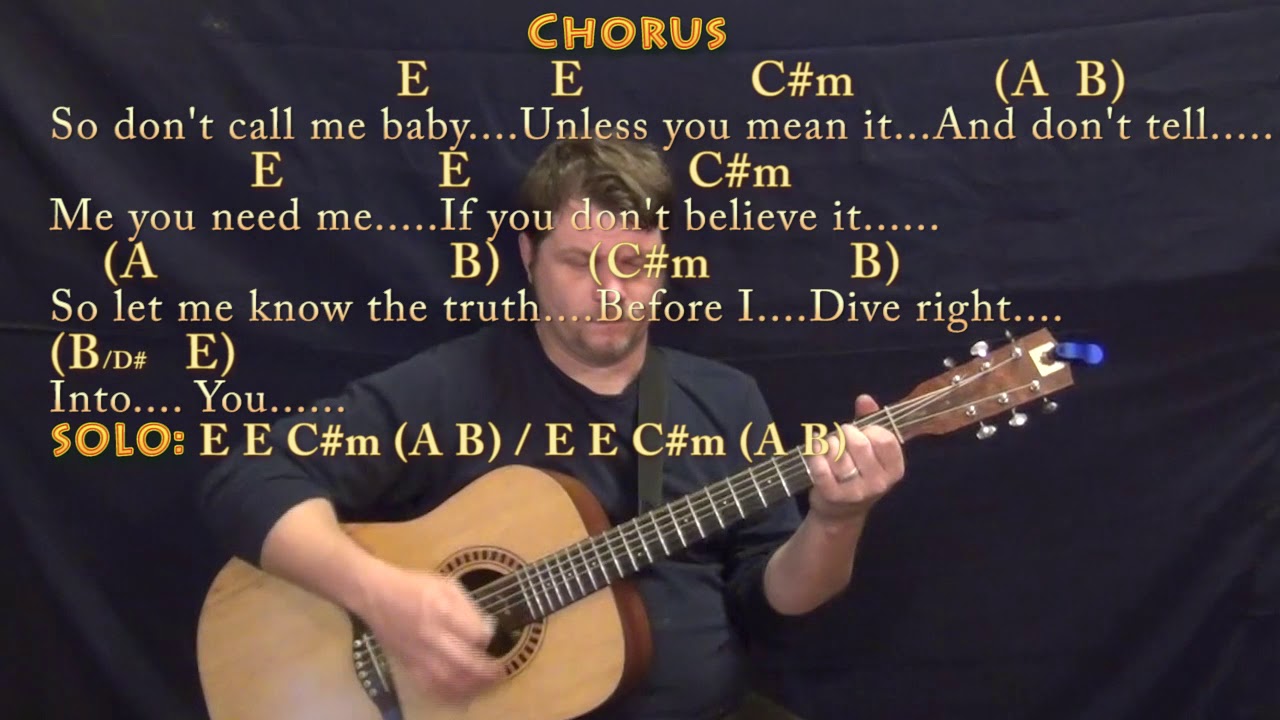 Dive (Ed Sheeran) Guitar Lesson Chord Chart in E with Chords/Lyrics