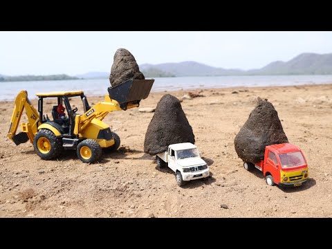 JCB Loading Cow Potty Tractor | Tata Ace Truck Accident Pit Pulling Out JCB | Bolero Pickup | CS