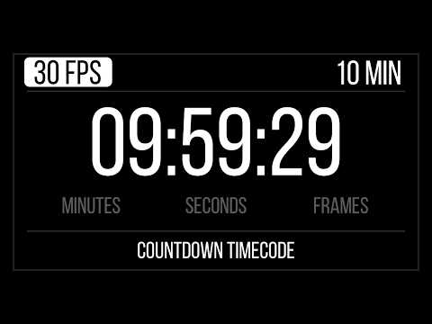 Timecode Timer 30 FPS - 10 Minute Countdown with Frames (30 FPS)