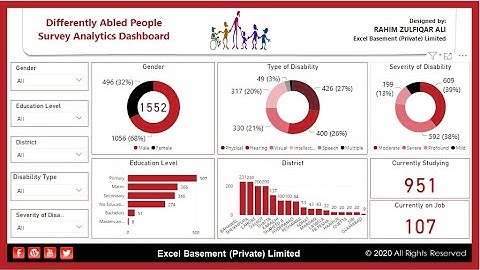 Differently Abled People Survey Analytics Dashboard in POWER BI