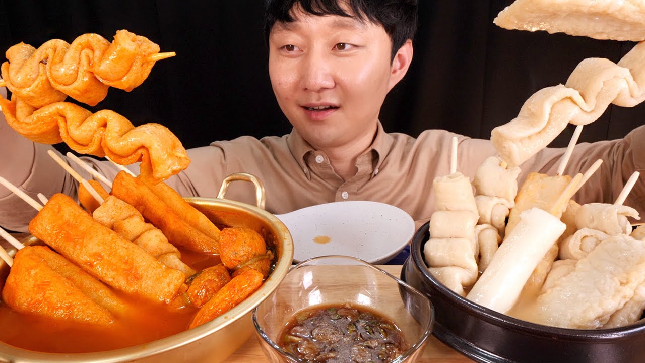 Русские субтитры) Mukbang ASMR Острые рыбные котлеты [Без разговоров] [Едящий звук]