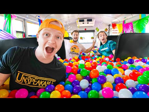 Filling My School Bus With Ball Pit Balls!