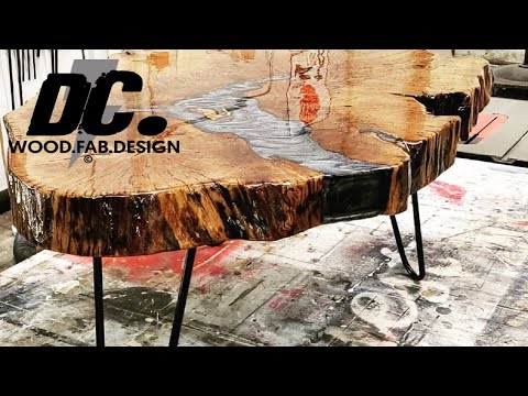 Amazing Natural Slab Epoxy Table