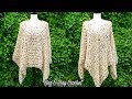 How to crochet a ladies poncho | pebbles in the sand | Bag o day Crochet Tutorial #505