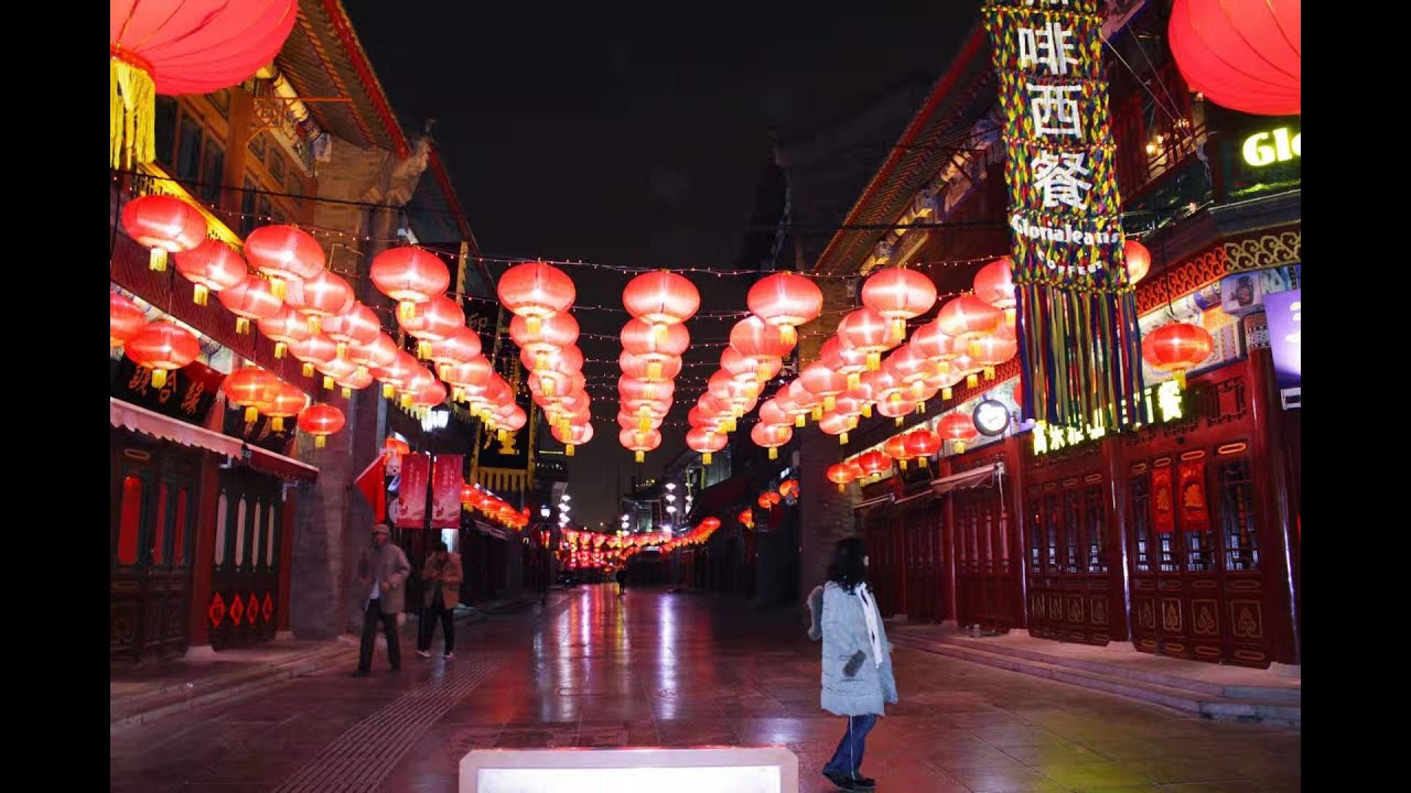 Beautiful dragon show during spring festival in Beijing China, 2019