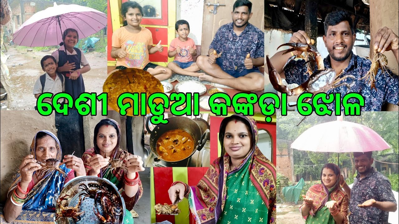 ଝଡ଼ି ବର୍ଷା ରେ ମାଡୁଆ କଙ୍କଡ଼ା ଝୋଳ // ଦେଶୀ ମାଡୁଆ କଙ୍କଡ଼ା କୁ ଅଣ୍ଡା Amlet @lifeofsridhar9099 