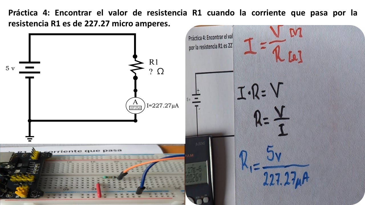 04 - Calcular resistencia respecto al voltaje y corriente - YouTube