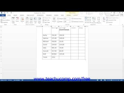 Word 2013 Tutorial Recalculating Word Formulas Microsoft Training Lesson 17.2