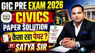 GIC PRE Exam 2026 Civics Paper Solution | GIC Civics Paper 2026 Answer Key &amp; Complete Discussion