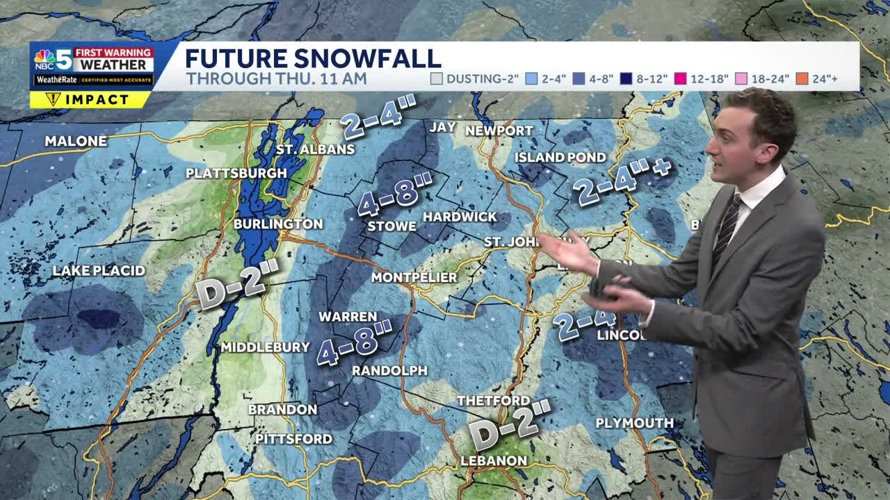 Widespread snow for many as New Year's celebrations underway in Vermont ...