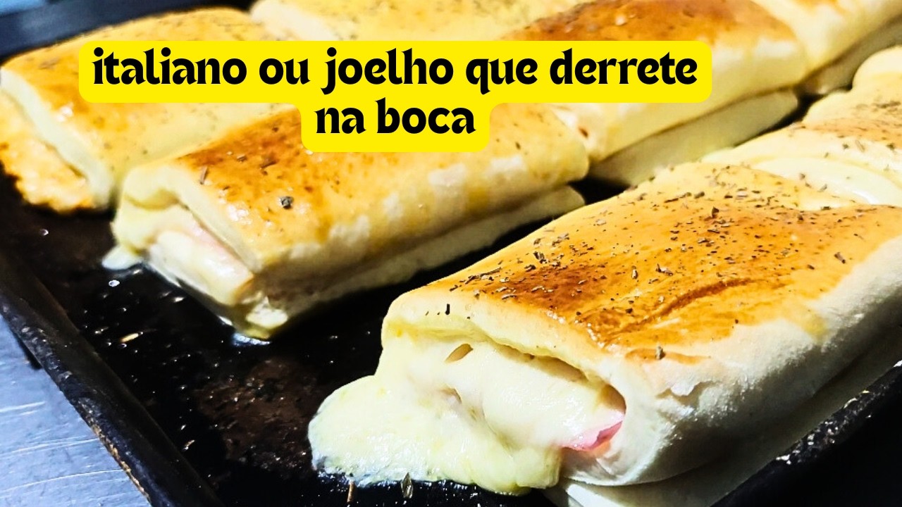 O melhor salgados de lanchonete, joelho ou italiano de queijo e presunto