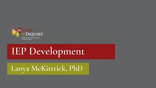 IEP Development - Overview of Special Ed Law, IEP Components, and Deafblind Implications