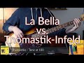 Flatwound bass string comparison  la bella vs thomastikinfeld