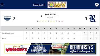 Baseball: FAU vs Rice (4-3-22) Audio Only