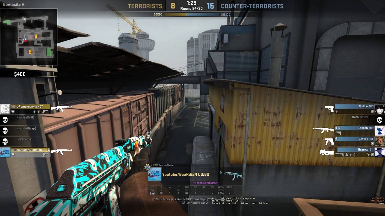 4k with 1v3 on Train CS:GO - YouTube