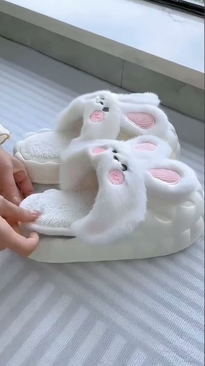 Removable Washable Bunny Winter Slippers