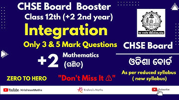 +2 2nd Year Mathematics | Integration Important & Selected Questions  | CHSE Board Exam 2022