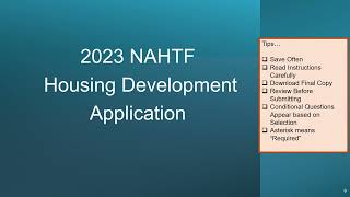 2023 NAHTF Full Application Workshop