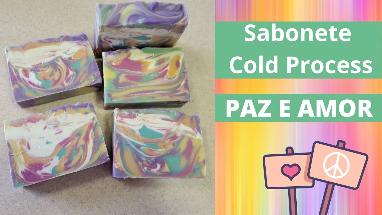 Sabonete processo a frio (tema paz e amor)