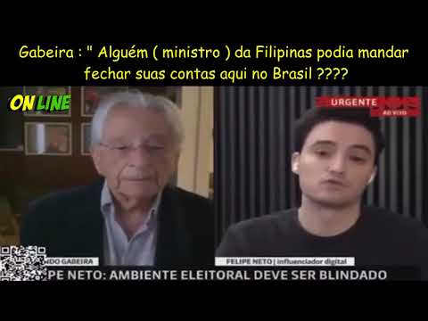 Gabeira destrói Felipe Neto com uma só pergunta em entrevista na globo news