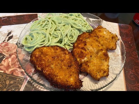 Delicioso verde Spaghetti E Galinha Tutorial!