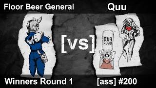 [ass] 200 - Melee Singles WR1 — Floor Beer General ⟮Falcon⟯ vs Quu ⟮Sheik, Zelda⟯