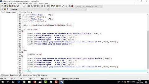 Tutorial Menghitung Nilai Akhir Menggunakan Dev C++