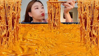 ASMR 진정한 꾸~덕한 신전떡볶이 로제라면 리얼먹방 :) Rose Tteokbokki, Rose ramen MUKBANG