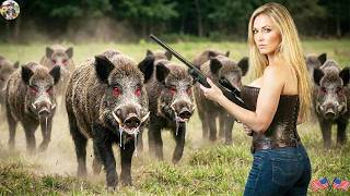 EXTREMELY DANGEROUS! California Female Hunter Confronts Wild Boar